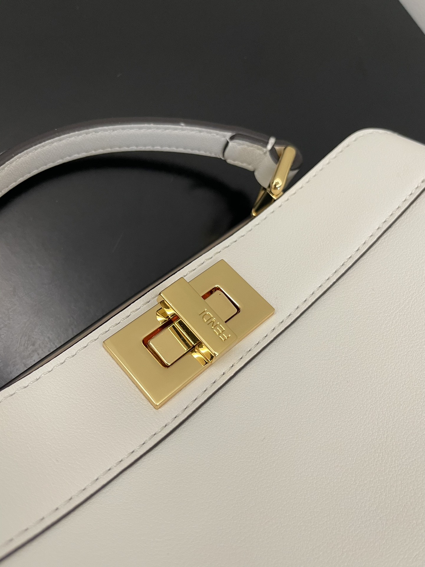 Fendi Peekaboo ISeeU Small White Calf Leather Bag